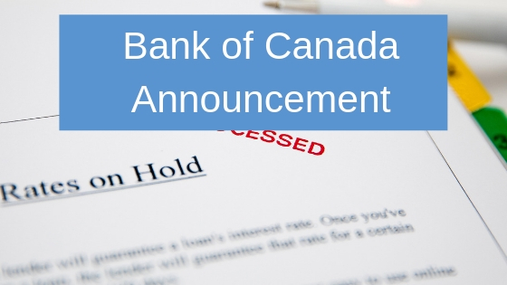 Bank of Canada Announcement